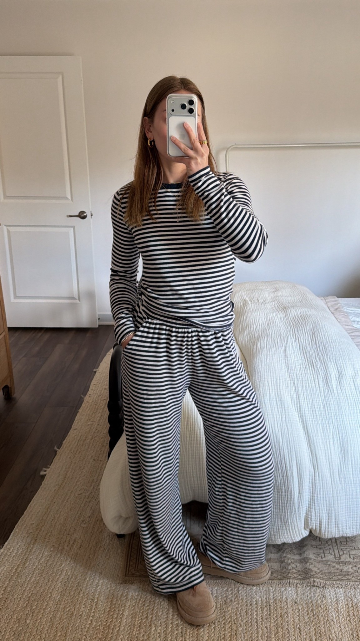 3/20/26 Favorite Morning Loungewear

One of my favorite lounge sets lately 🤍 Wearing my Abercrombie navy and white striped set — so comfy and easy for slow mornings at home.

For reference, I’m wearing a size XS in the bottoms and S in the top. Everything is linked here ✨



#LTKootd #LTKSaleAlert #LTKmorningroutine