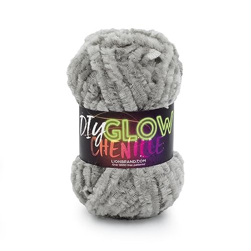 Lion Brand Yarn DIY Glow Chenille, Bulky Yarn, Grey, 1 Pack | Amazon (US)