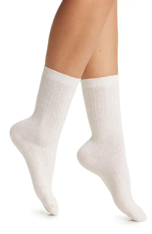 Nordstrom Rib Boot Socks in Beige Oatmeal Light Heather at Nordstrom, Size 9 | Nordstrom