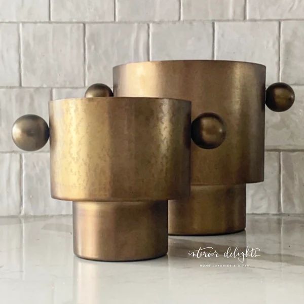 Gold Iron Vases- Choose from Large, Medium or Set of 2 | Interior Delights
