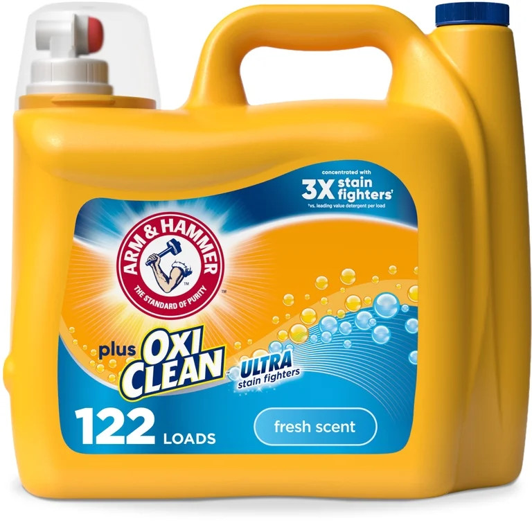 ARM & HAMMER Plus OxiClean Ultra Stain Fighters Liquid Laundry Detergent, Fresh Scent 158.6 Fl Oz | Walmart (US)
