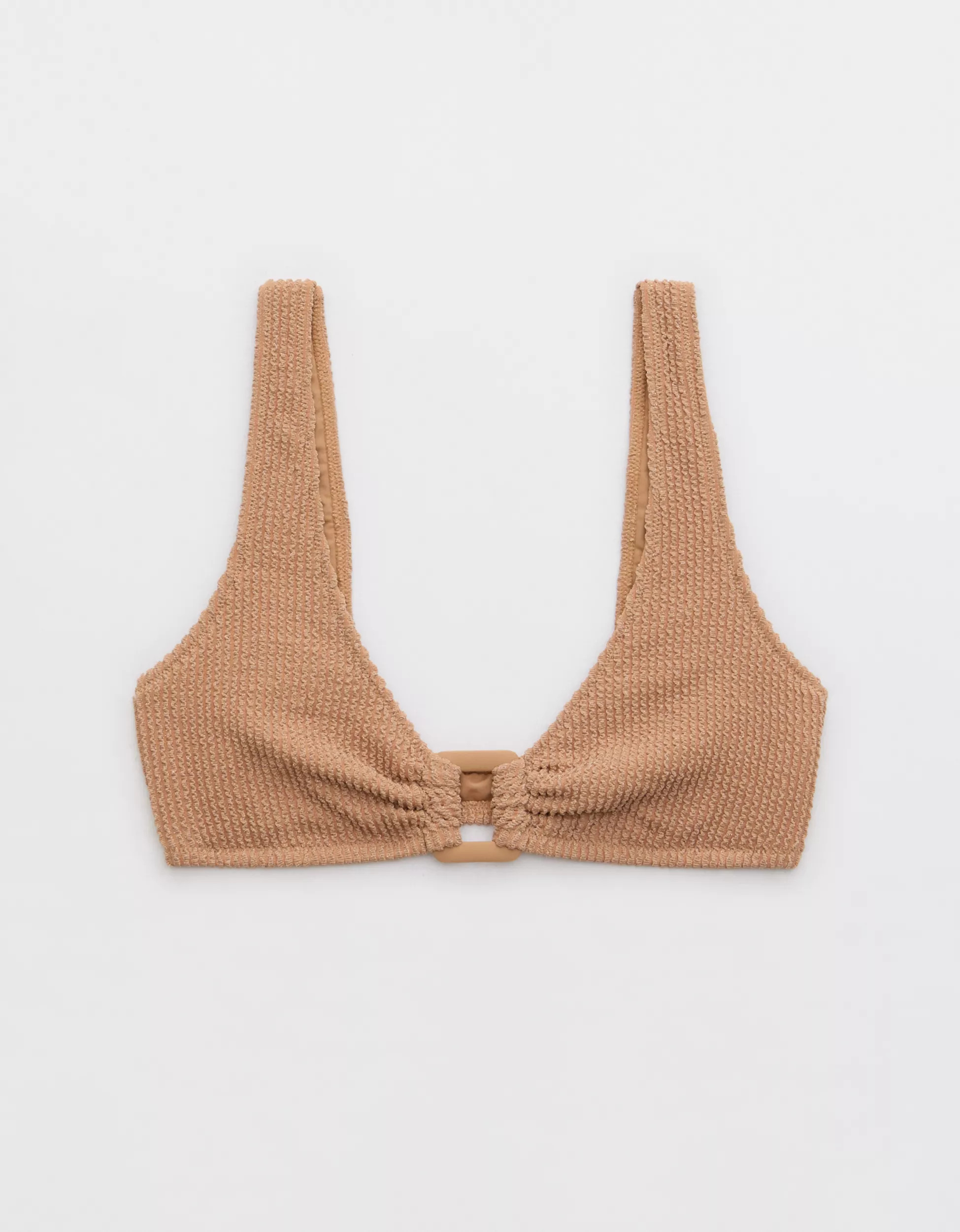 Aerie Shimmery Crinkle Ring Wide Strap Scoop Bikini Top | Aerie