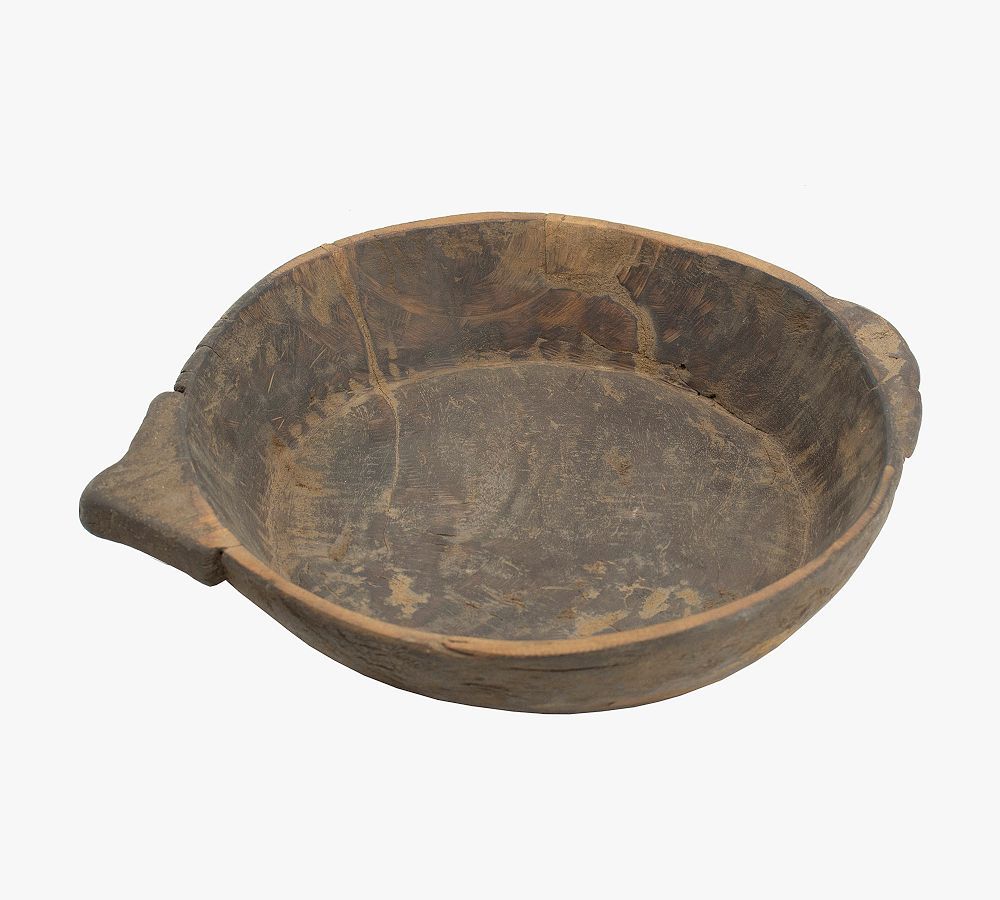 Found Reclaimed Wood Bowl With Handles | Pottery Barn (US)