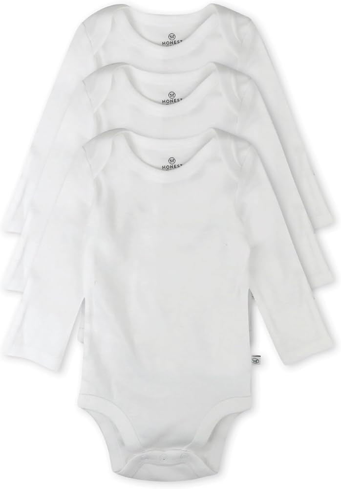 HonestBaby Baby 3-Pack Long Sleeve Bodysuits One-piece Organic Cotton for Infants | Amazon (US)