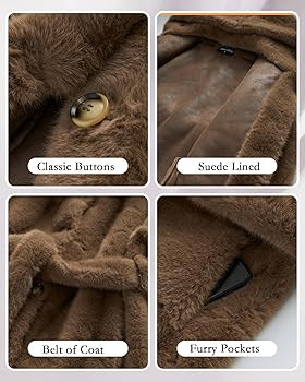 GRAN ORIENTE Faux Mink Fur Thickened Fuzzy Long Winter Coat,Warm Lined Parka Overcoat Outerwear F... | Amazon (US)