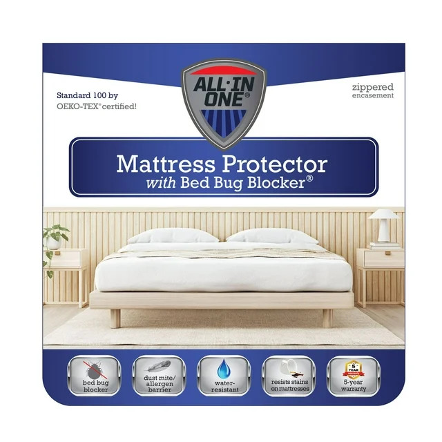 All-In-One Easy Care Mattress Protector with Bed Bug Blocker, Twin XL | Walmart (US)