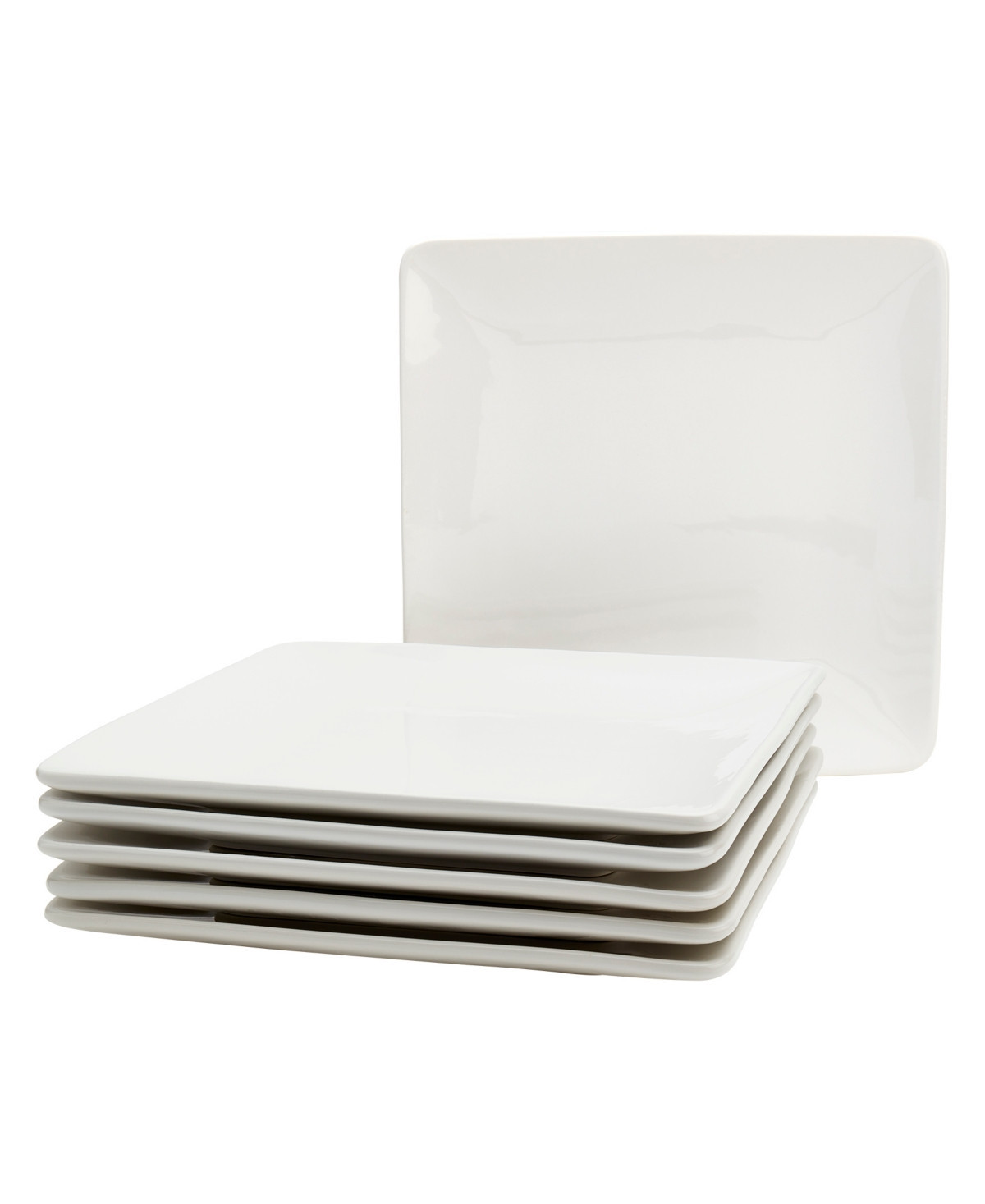 Tabletops Gallery Contemporary Square Dinner Plates, Set of 6, Service For 6 - White | Macy's