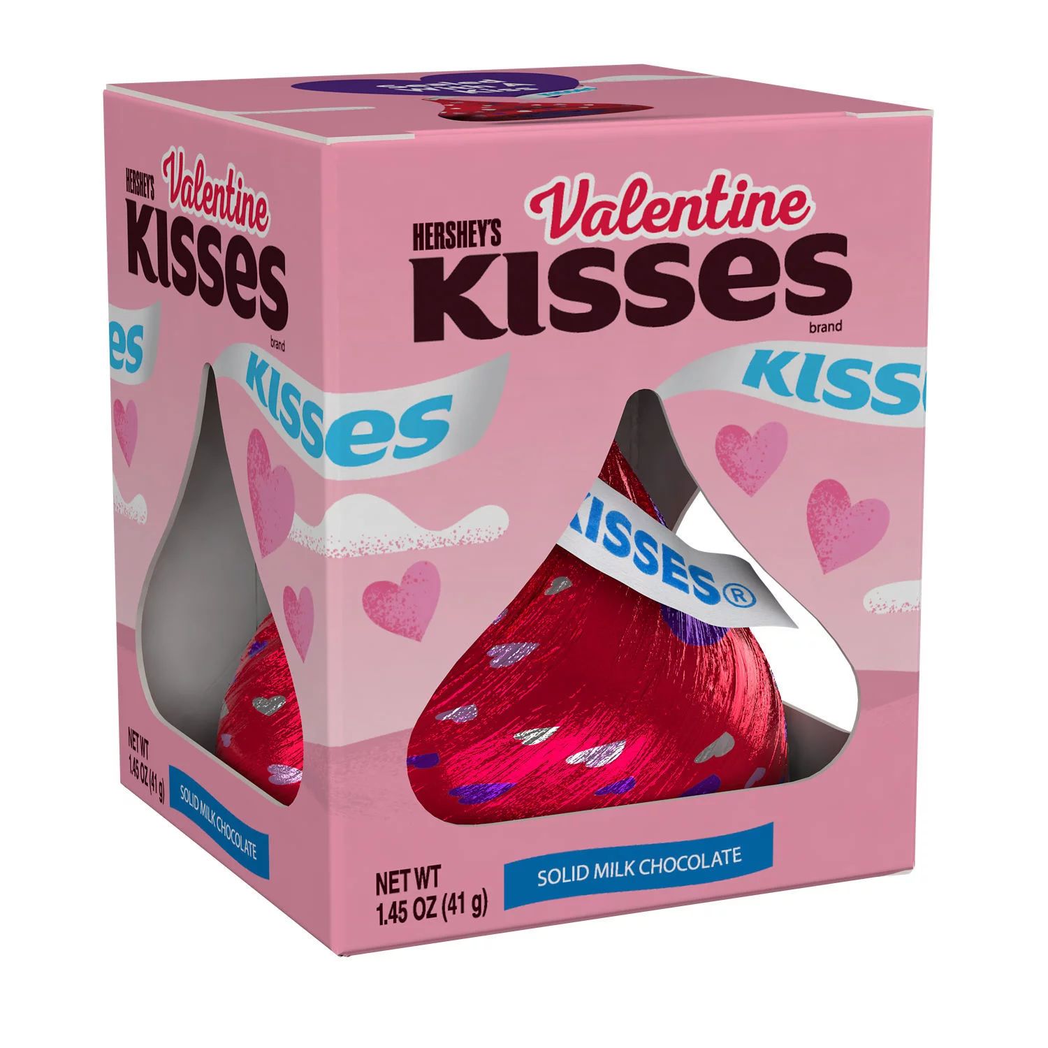 Hershey's Kisses Solid Milk Chocolate Valentine's Day Candy, Gift Box 1.45 oz | Walmart (US)