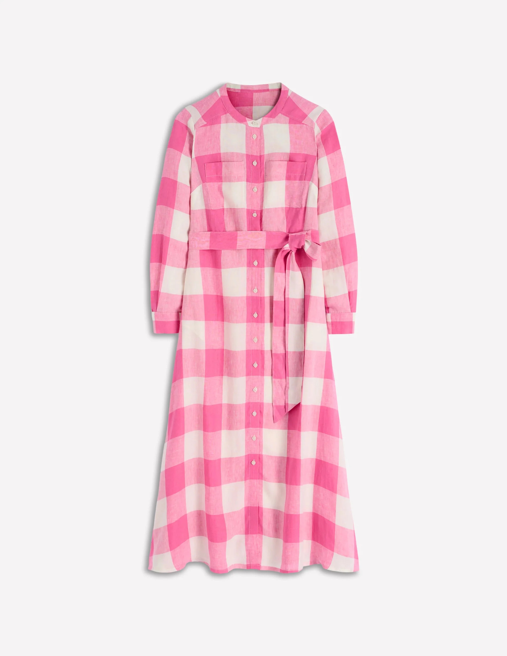 Mollie Linen Shirt Dress-Pink Punch Gingham | Boden (US)