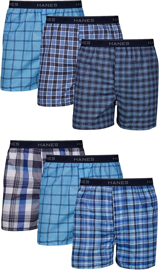 Hanes Mens Tagless Boxer With Exposed Waistband Multi-Packs | Amazon (US)