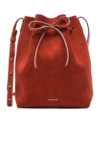 Mansur Gavriel Bucket Bag in Brick Suede | FWRD | FWRD 