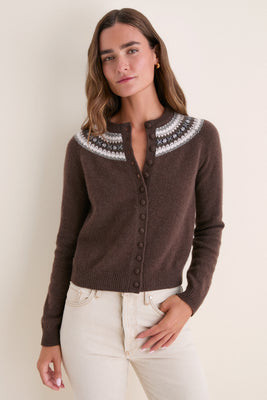 Chocolate Fair Isle Cashmere Moritz Cardigan | Tuckernuck (US)