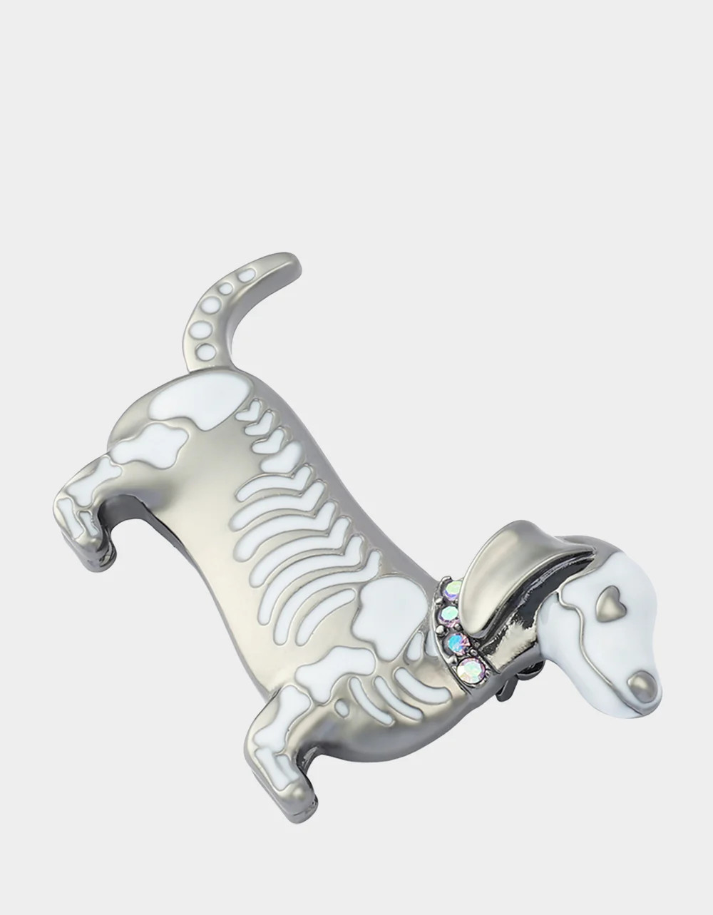 SKELETON DACHSHUND Black Brooch Halloween Women's Pin | Betsey Johnson