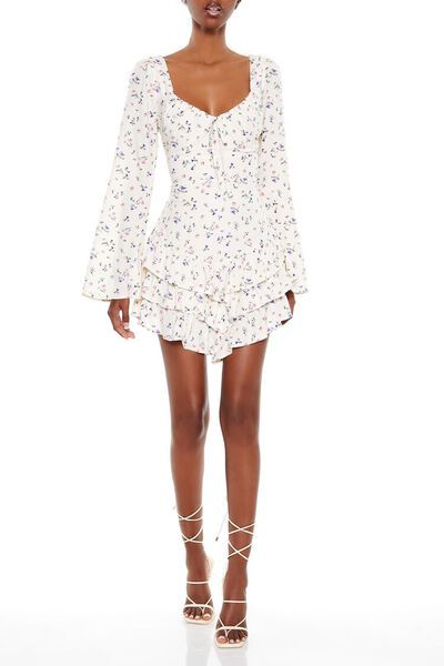 Tiered Ditsy Floral Mini Dress | Forever 21