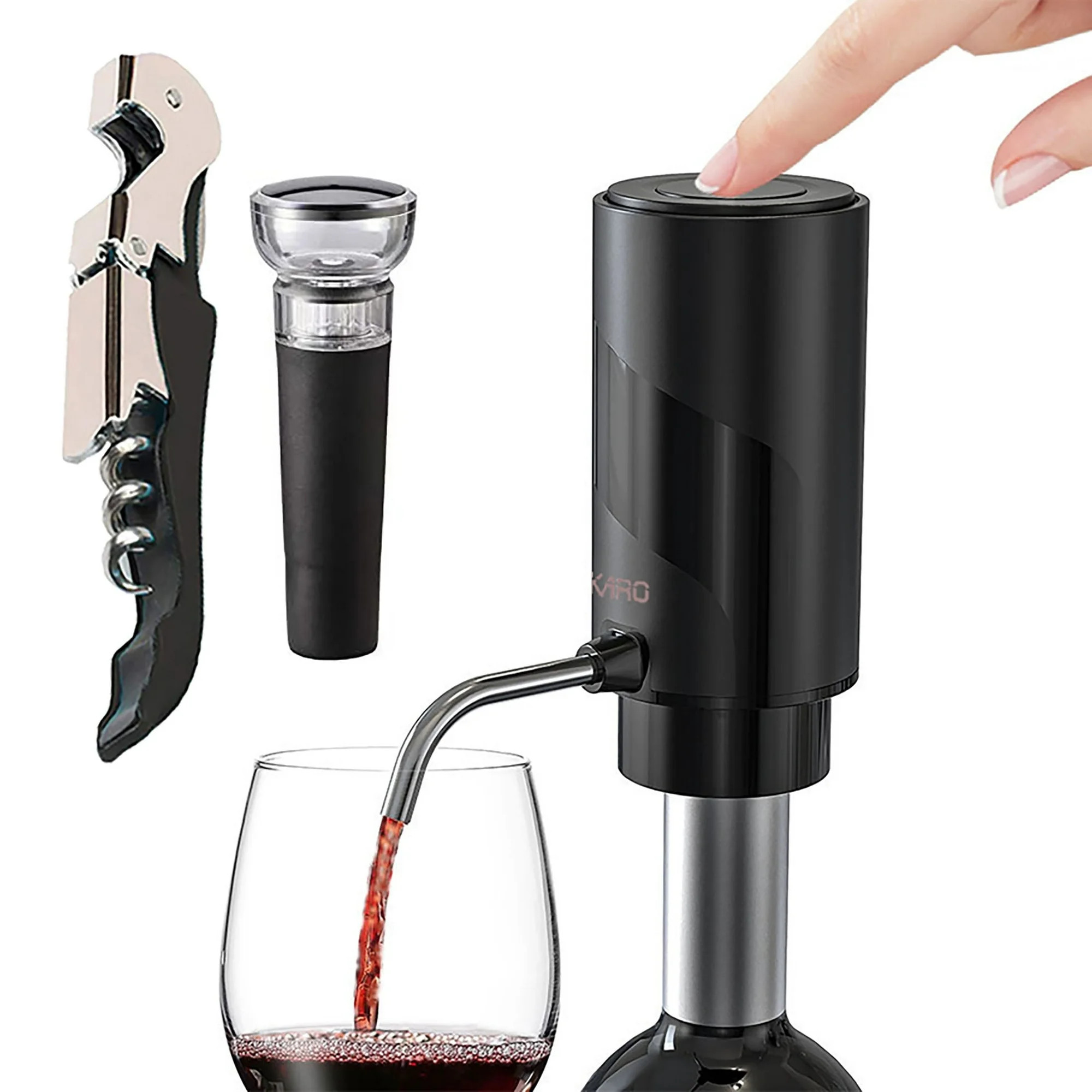 AIKARO Electric Wine Aerator Pourer Rechargeable Automatic Decanter, with Corkscrew and Vacuum St... | Walmart (US)