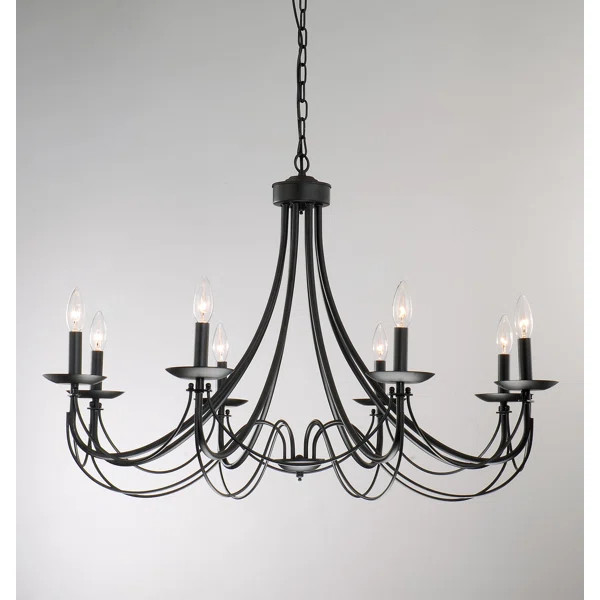 Ryckman 8 - Light Candle Style Classic/Traditional Chandelier with Wrought Iron Accents | Wayfair North America