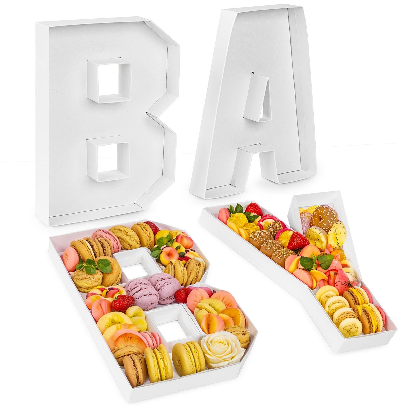 VGOODALL Baby Charcuterie Board Letters, 4 Pcs 10" Baby Shower Food Trays and Platters Fillable C... | Amazon (US)