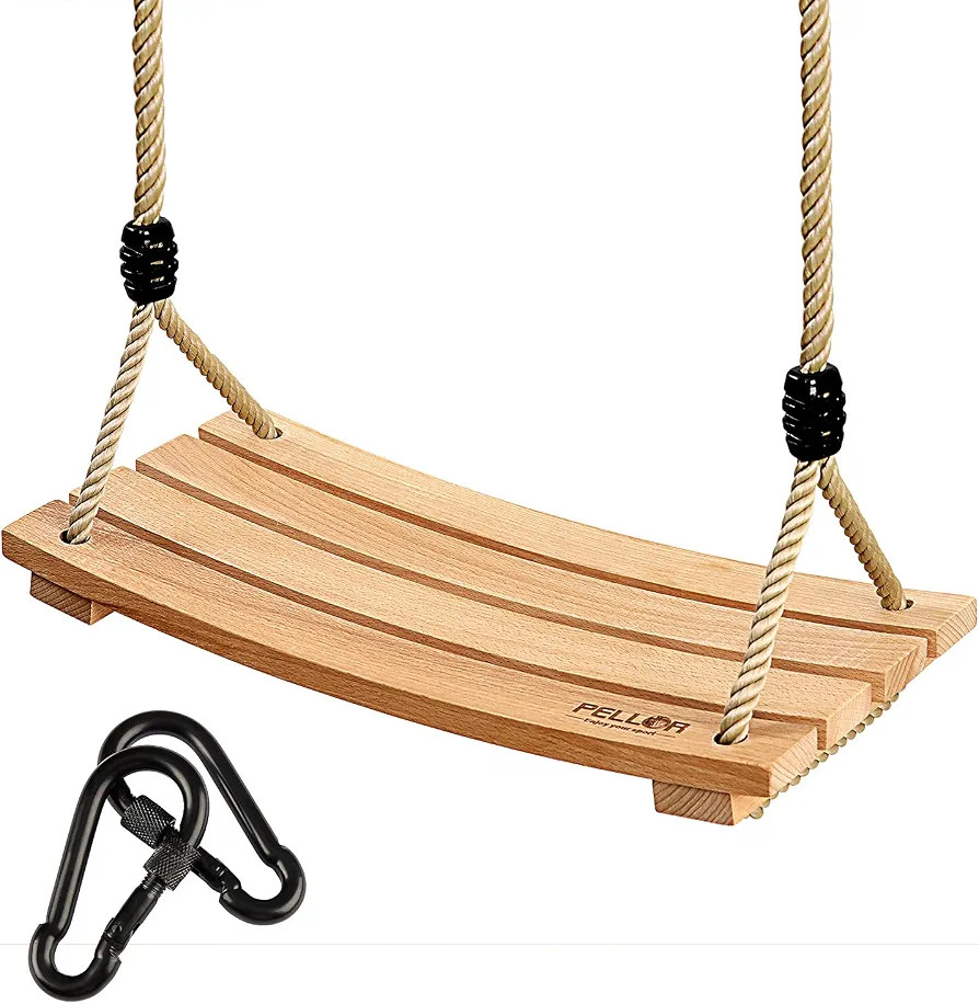 Pellor Wood Tree Swing Seat,Indoor Outdoor Rope Wooden Swing Set for Children Adult Kids (Burlywo... | Amazon (US)