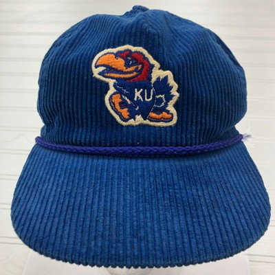 VINTAGE Unbranded Blue Corded Fabric Kansas Jayhawks Hat Adult One Size  | eBay | eBay AU