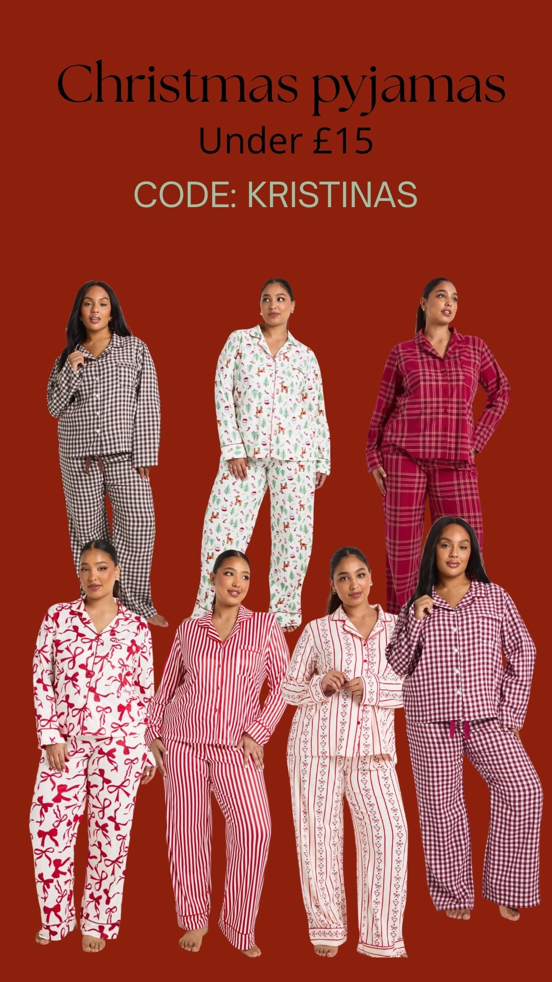 Christmas pjs under £15 
CODE: KRISTINAS 

#LTKcurves #LTKfestive