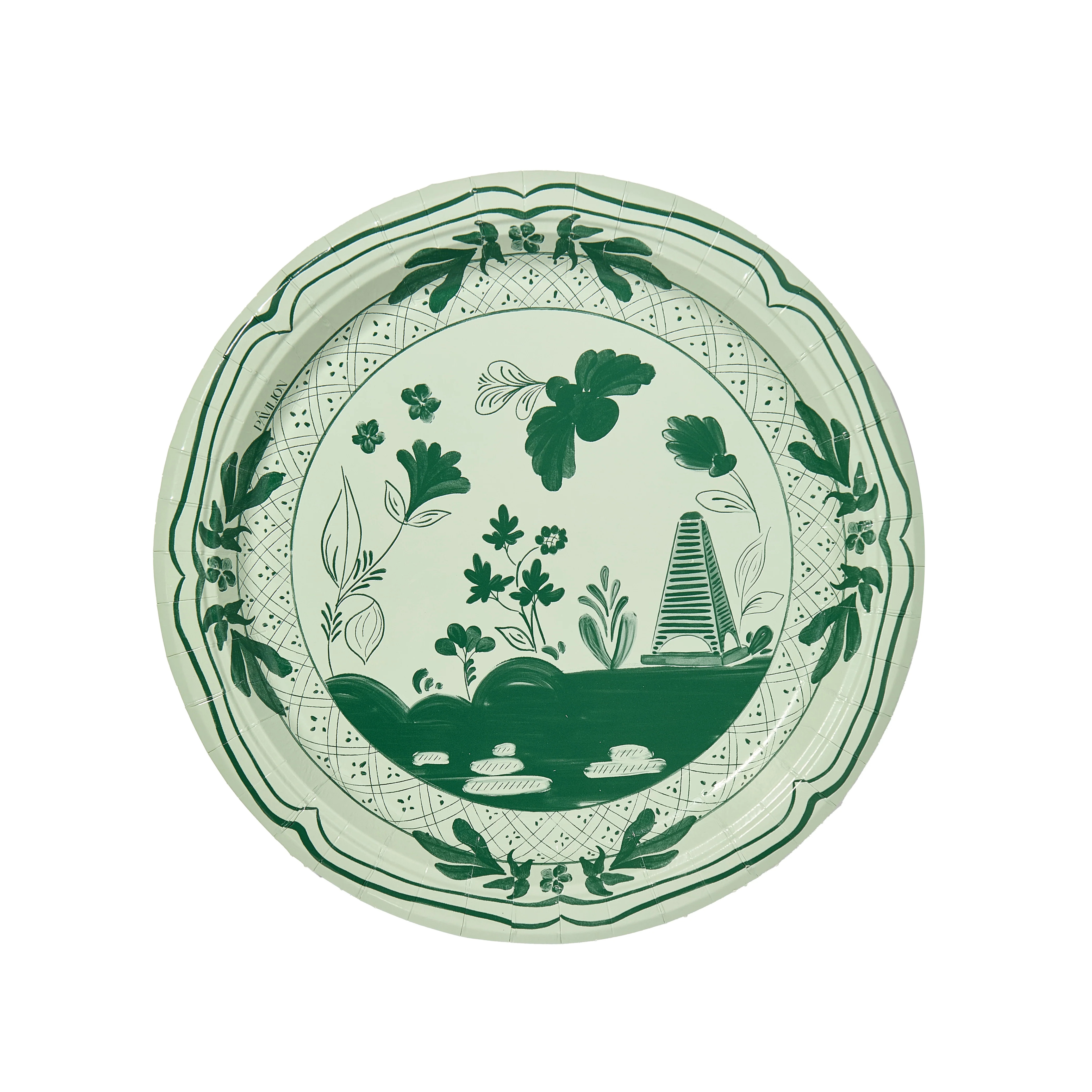 Sage and Forest Beachside Pavilion Dinner Paper Plate - 8 pack | Pavilion Paper