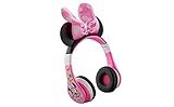 eKids Minnie Mouse Kids Bluetooth Headphones, Wireless with Microphone Includes Aux Cord, Volume Reduced Foldable Headphones for School, Home, or Travel, Pink | Amazon (US)