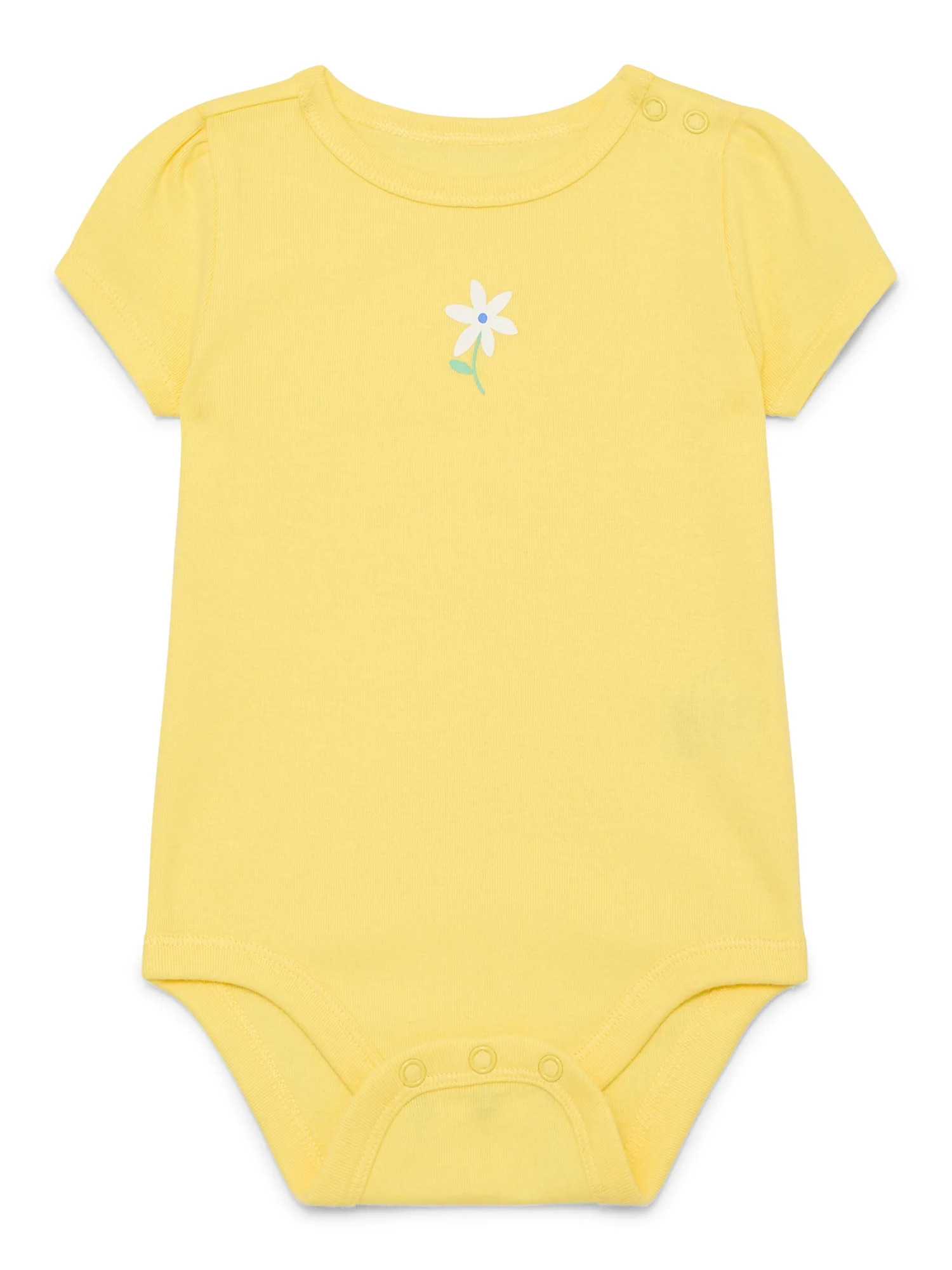 Wonder Nation Baby Girls Bodysuit with Short Sleeves, Sizes 0-24 Months | Walmart (US)