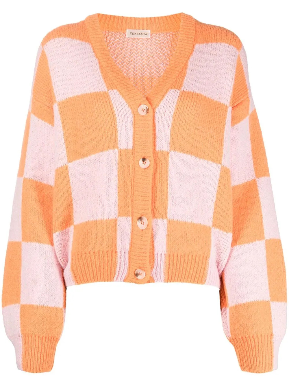 Stine Goya Cárdigan De Punto a Cuadros  - Farfetch | Farfetch Global