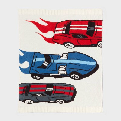 Hot Wheels Classic Racing Cars Knit Chenille Kids' Throw Blanket - Hot Wheels by Pillowfort™ | Target