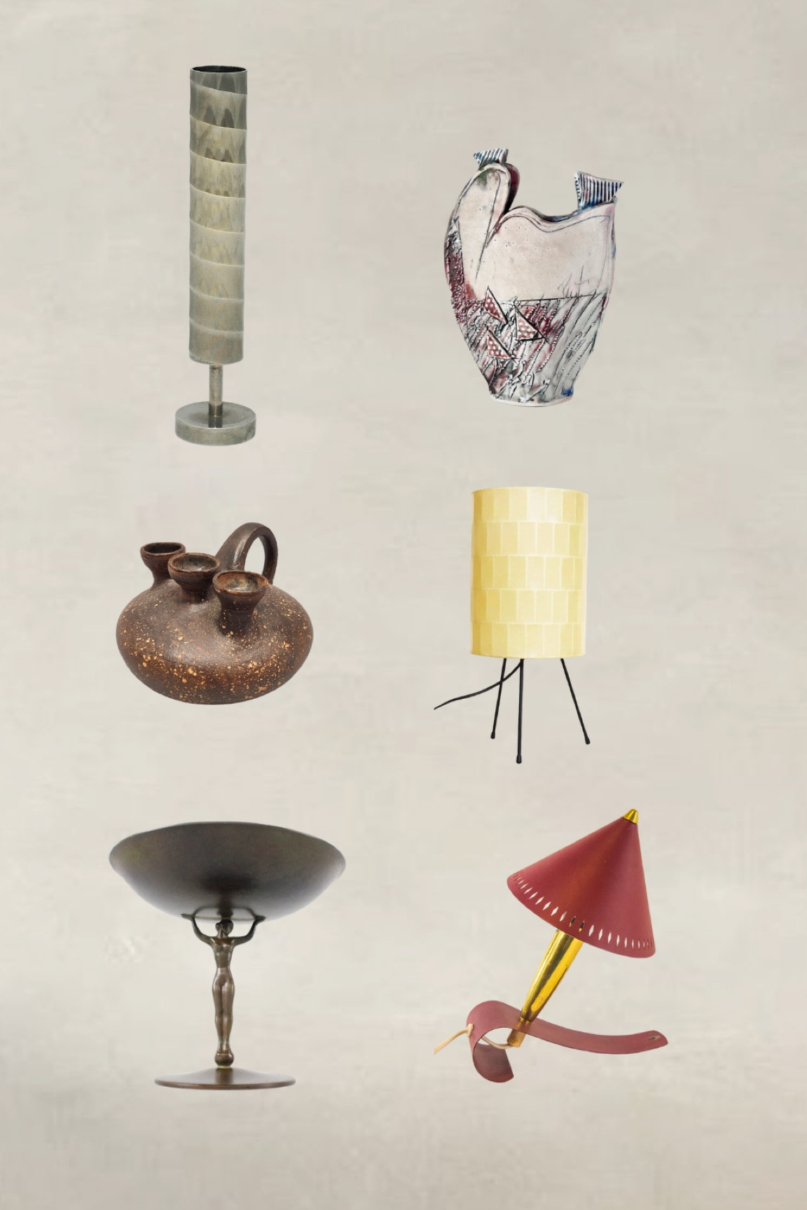 Swedish bronze, silver bud vase, Italian lighting, and brutalist pottery. All things that make me happy 💛