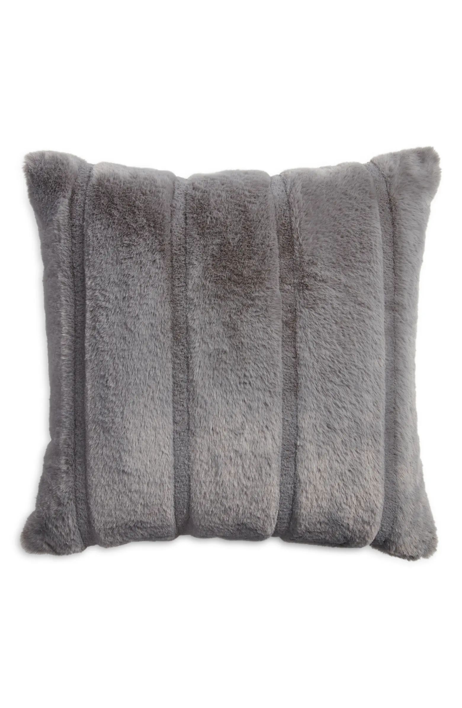 Nordstrom Jacquard Stripe Faux Fur Accent Pillow | Nordstrom | Nordstrom