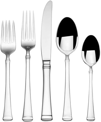 Mikasa Harmony 65-Piece 18/10 Stainless Steel Flatware Set, Service for 12, Polished Silverware w... | Amazon (US)