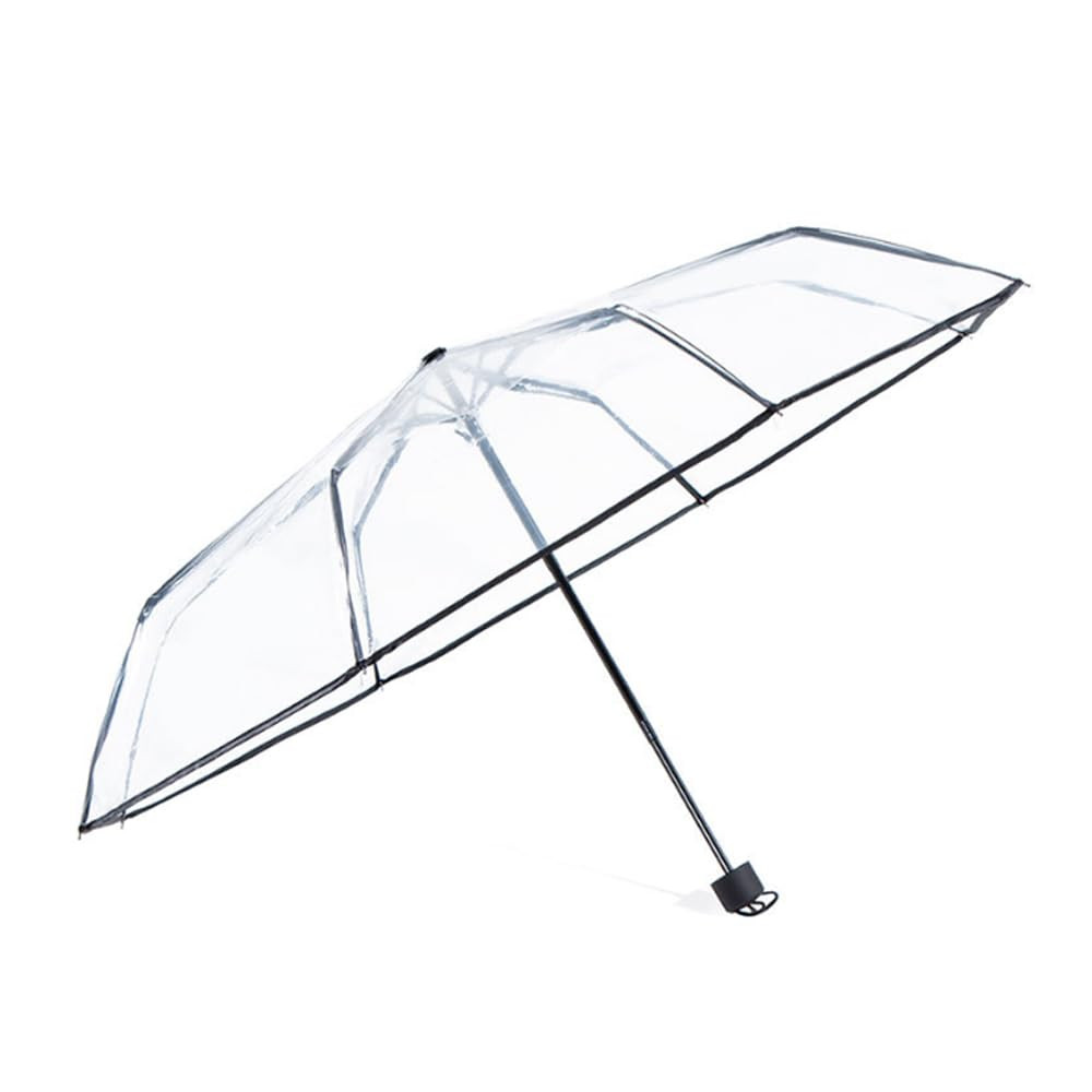 Kopinma Transparent & Black Windproof Compact Travel Umbrella, Auto Open/Close, Clear Canopy for ... | Amazon (UK)