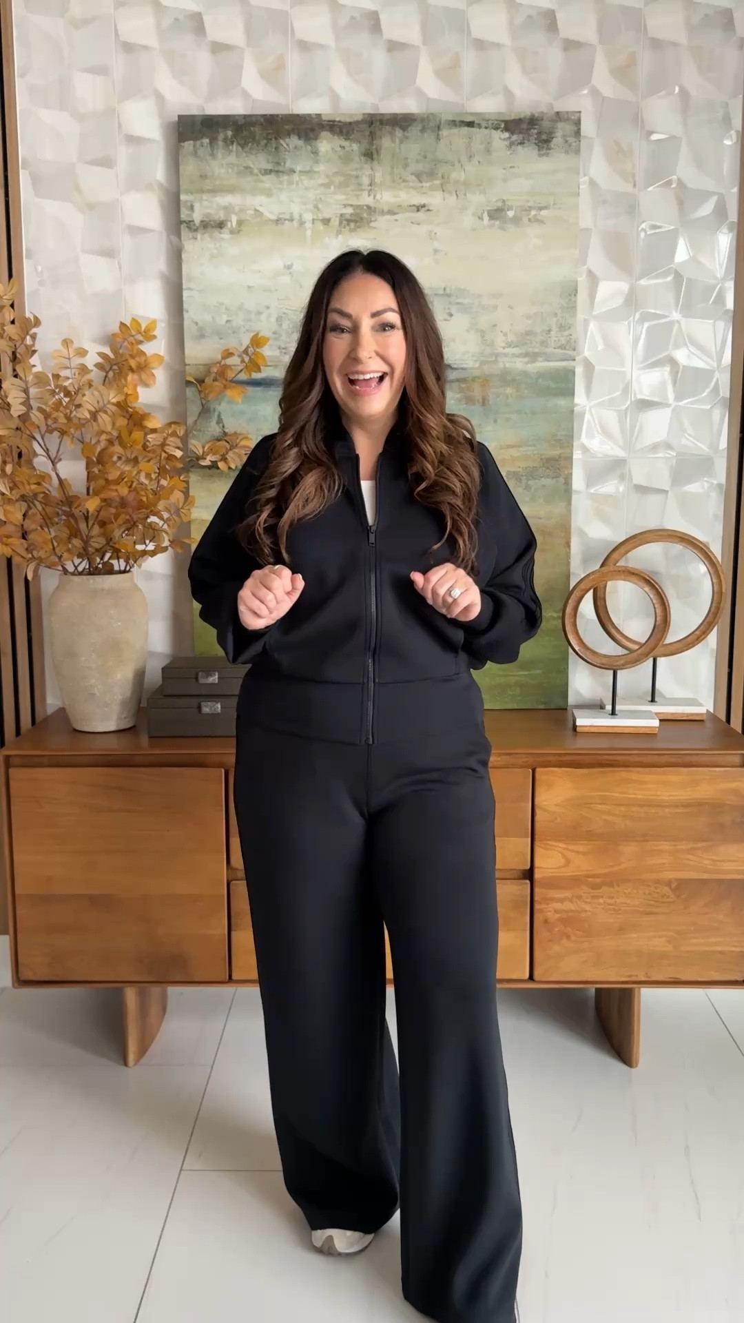The Spanx AirEssentials pintuck track set from @spanx — jacket + pants in that light, super soft, 4-way stretch fabric that moves with you all day. The matching set that looks pulled together for school pickup, travel, and everything between. Use code LTK20 for 20% off through 9/26.

Sizing:
• Track jacket: L
• Track pants: L, Regular length (TTS)

#spanxpartner #LTKOver40 #LTKtravel #LTKActive