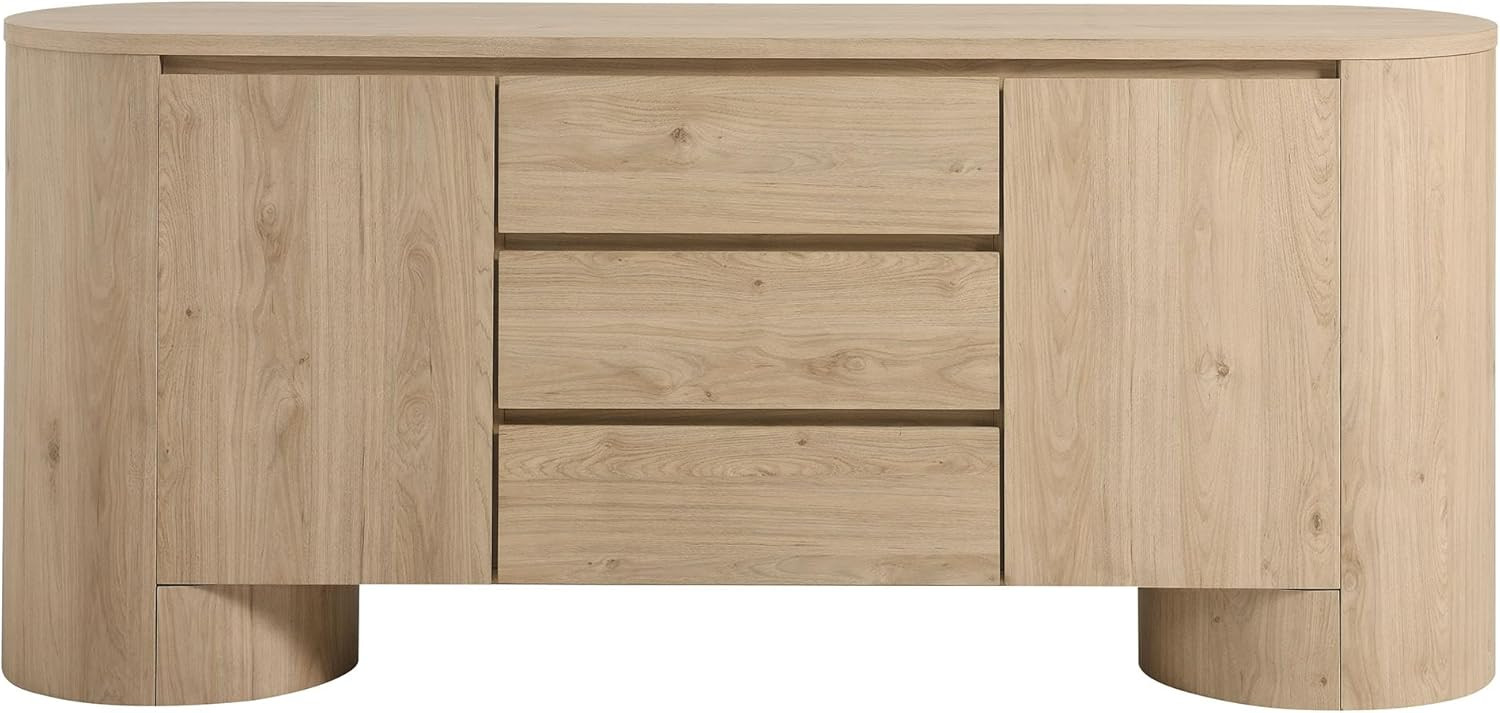 Modway Duval Oval Wood Grain 71 Inch Sideboard with Doors and Drawers in Hickory Frost | Amazon (US)