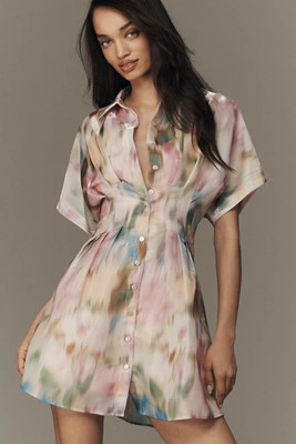 The Tobie Organza Mini Shirt Dress by Exquise | Anthropologie (US)