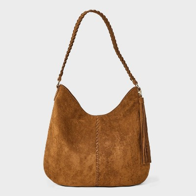 Western Faux Suede with Tassel Shoulder Bag Purse - Universal Thread™ Brown | Target