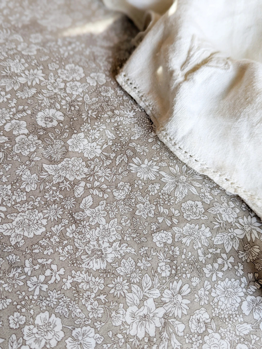 Baby Bedding FLAX Liberty of London Oatmeal Fitted Crib Sheets neutral floral Changing Pad Covers... | Etsy (US)