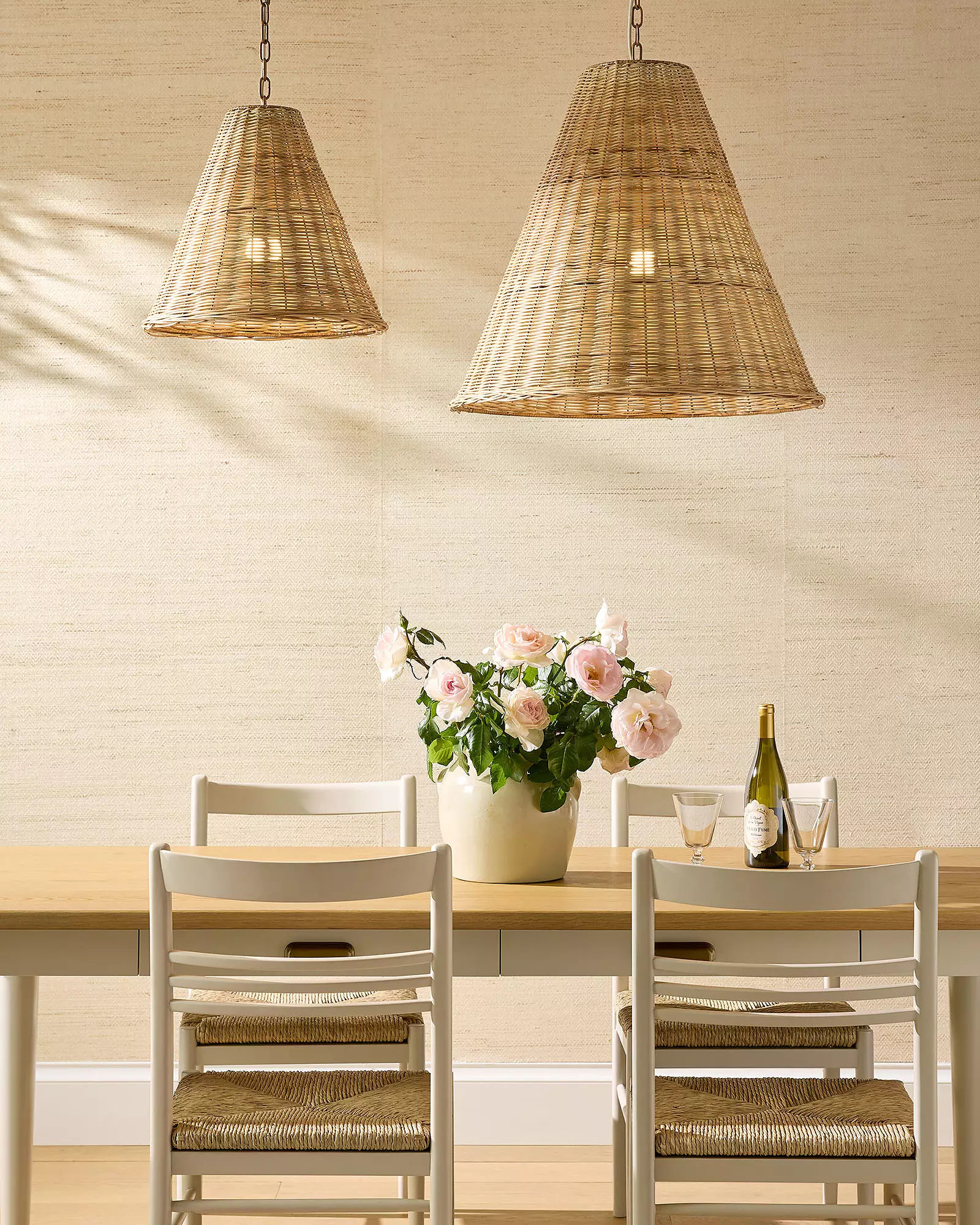 Santa Barbara Rattan Taper Pendant | Serena and Lily