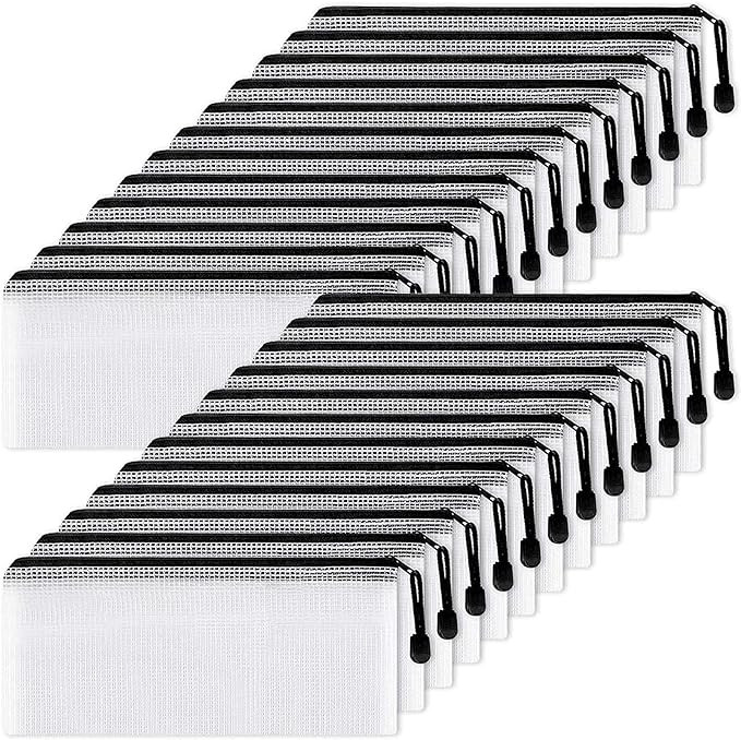 EOOUT 24pcs Mesh Zipper Pouch, 9.5x4.5 Inches Durable Pouches, Organizing Storage with Zipper for... | Amazon (US)