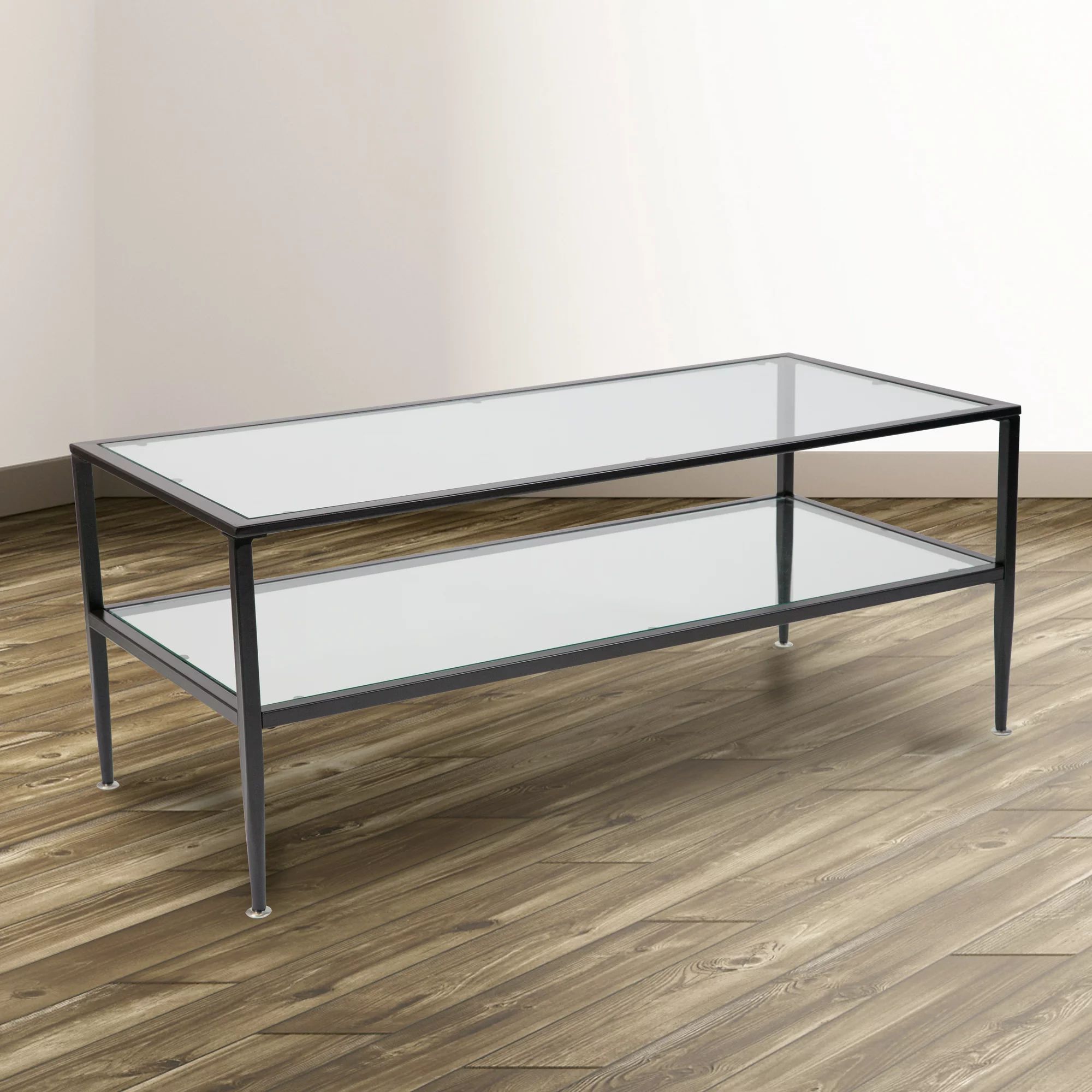 Flash Furniture Newport Collection Glass Coffee Table with Black Metal Frame | Walmart (US)