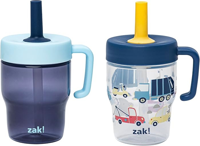 Zak Designs Capri Toddler Tumbler For Travel or At Home, 10oz 2-Pack Durable Plastic Sippy Cups W... | Amazon (US)