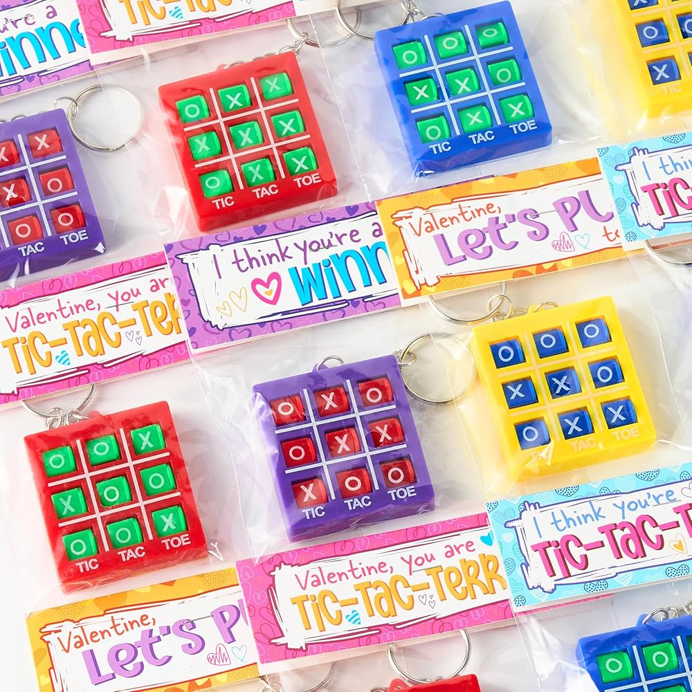 JOYIN Valentine's Day Gift Cards with Tic-Tac-Toe Keychain, Valentines Days Keychains for Classro... | Amazon (US)