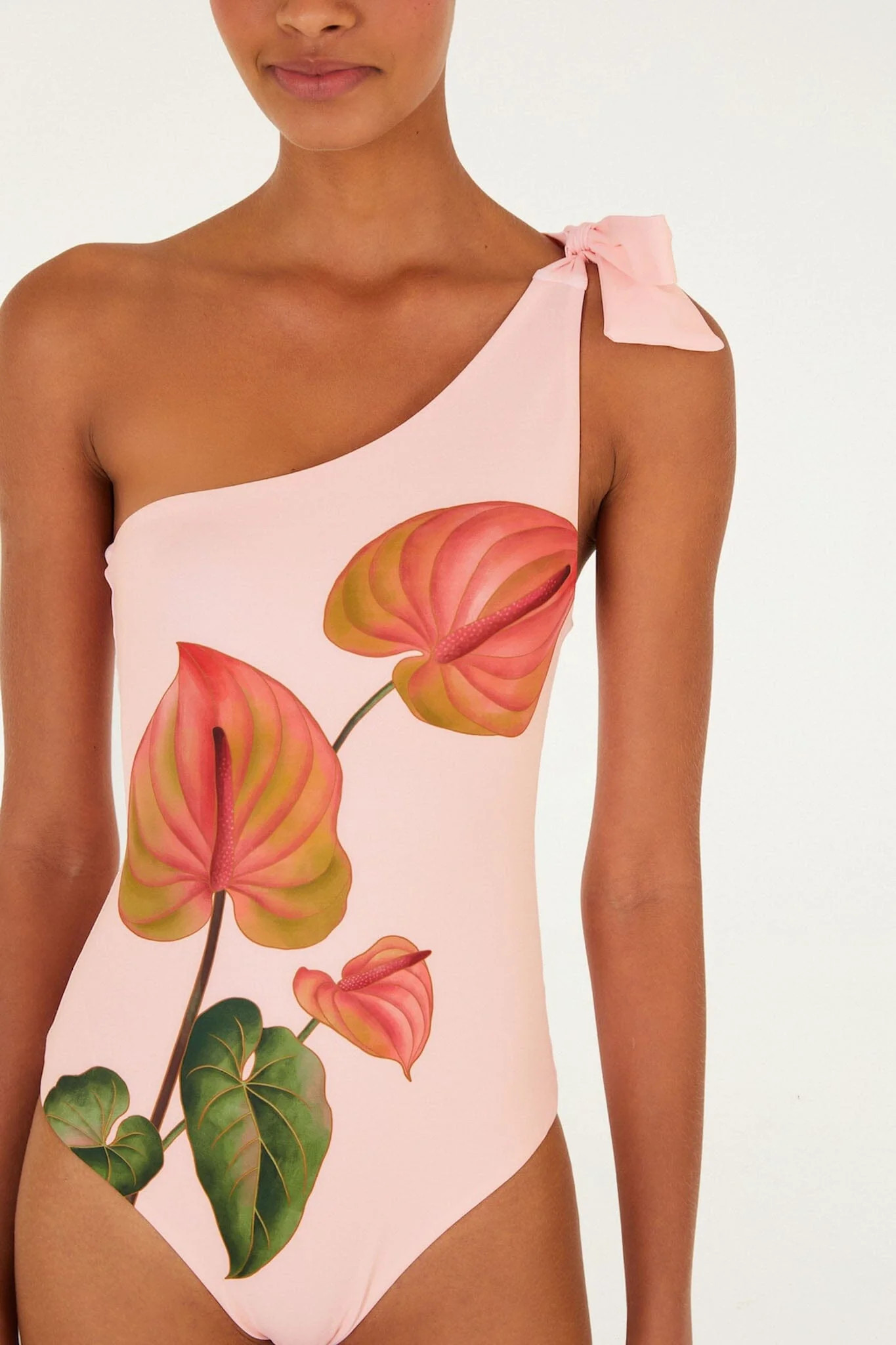 Light Pink Anthurium One-Piece Swimsuit | FARM Rio | FarmRio (US)