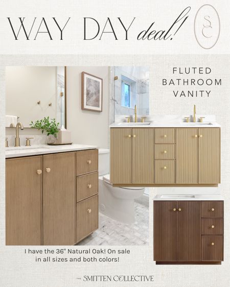 My fluted wood bathroom vanity is on sale! I have the 36” Natural Oak and super impressed with the quality. The drawers are all soft close with custom features, and it’s powered inside the cabinet for hair tools, etc! 

#LTKsalealert #LTKstyletip #LTKhome