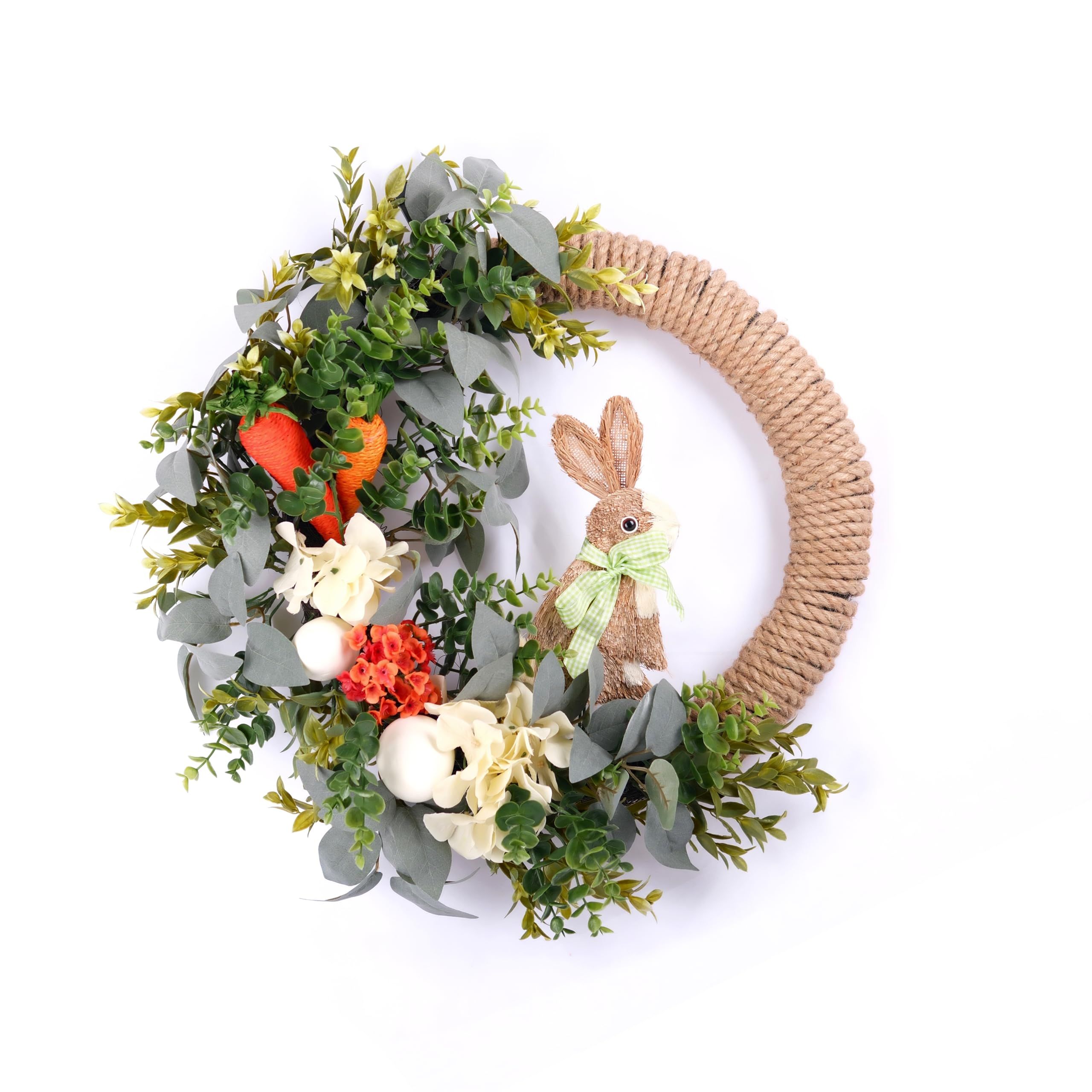 FLOROAD 24 Inch Easter Wreath, Easter Front Door Wreath Farmhouse Spring Easter Decoration for Ho... | Amazon (US)