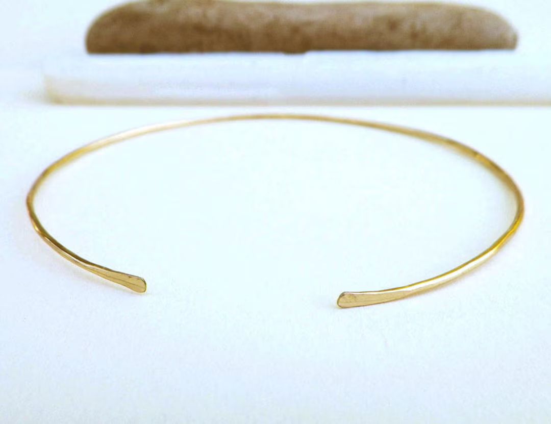 Dainty Gold Bracelet Thin Gold Cuff Minimalist Jewelry - Etsy | Etsy (US)