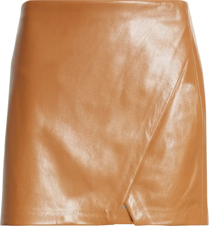 Siobhan Faux Leather Wrap Miniskirt | Nordstrom