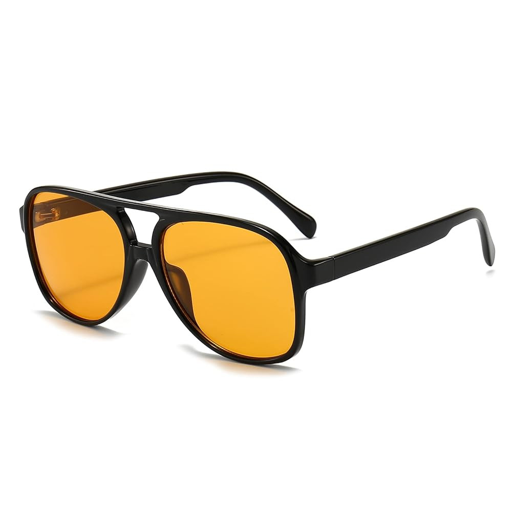 OSAGAMA Vintage Retro Sonnenbrille Gelb Getönte Brille Übergroß Oversize Sunglasses für Damen... | Amazon (DE)