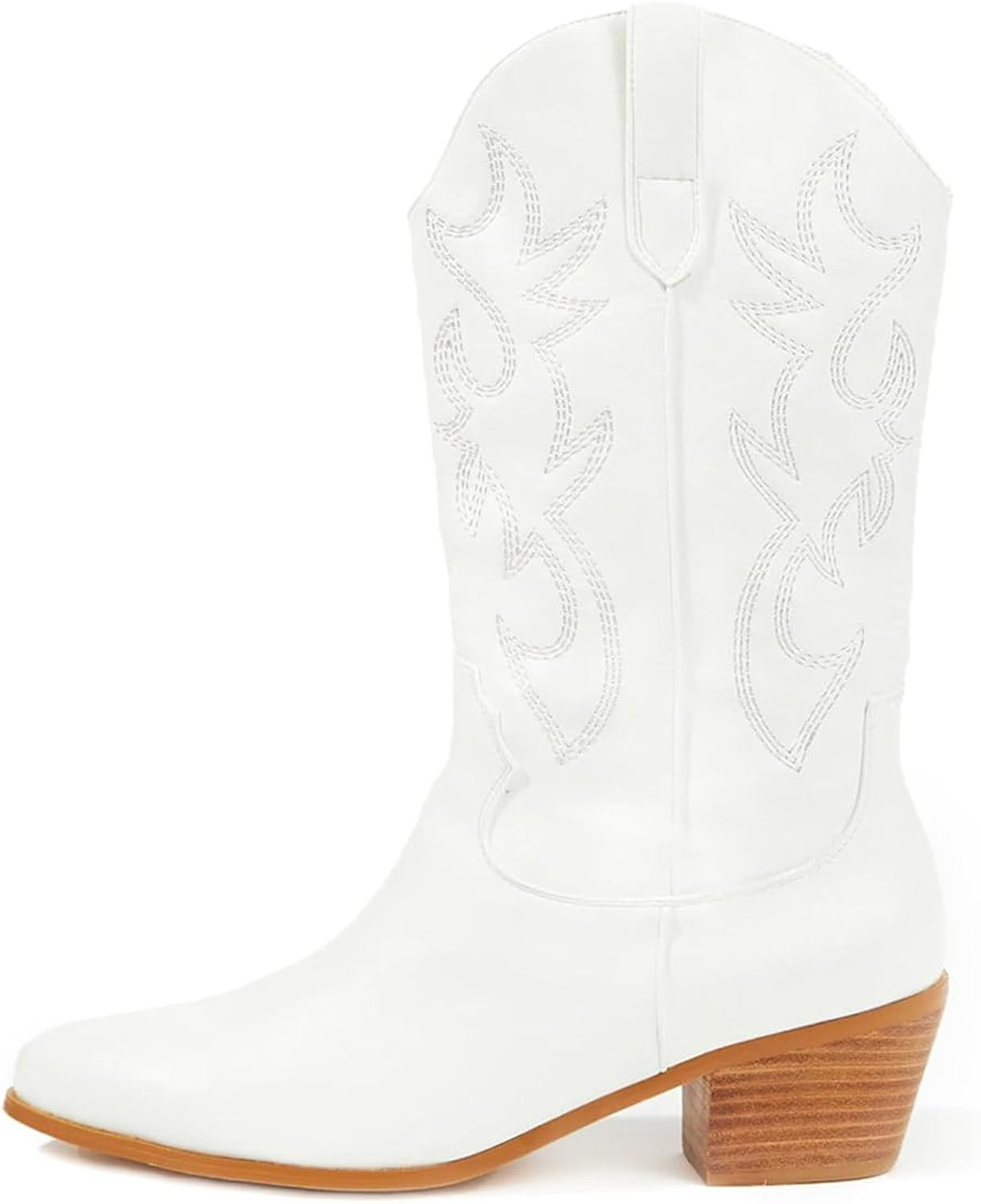 Erocalli Cowgirl Ankle Boot Cowboy boot for women Western Stitched boot Ankle Boots Pointed Toe Short Booties Embroidered Modern Boot with Pull Tabs | Amazon (US)